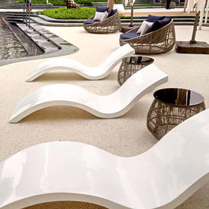 Outdoor Fiberglas Sonnen liege <span class=keywords><strong>Pool</strong></span> Stuhl im <span class=keywords><strong>Pool</strong></span> Wasser Lounge Bett Garten Chaiselongue Liege - Product Image 6