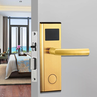 Cerradura de Puerta de Hotel con Software de Gestión, Desbloqueo con Tarjeta, Sistema Electrónico Inteligente de Seguridad, Cerradura de Hotel Integral Inteligente Negra con Llave