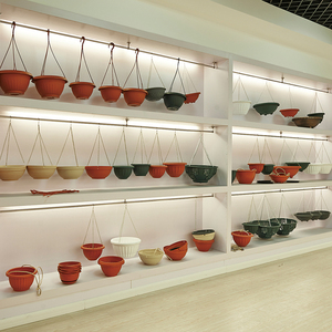 Pot de fleurs en plastique demi-rond à fixer au mur <span class=keywords><strong>pour</strong></span> plantes d'intérieur et d'extérieur - Product Image 3