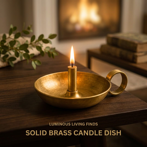 Unique Antique brass candelabra set Five <b>tapered</b> flameless <b>candles</b> Home wedding <b>candle</b> decoration - Product Image 1