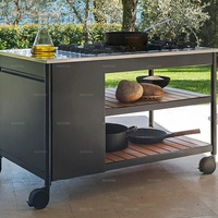 Profilé en aluminium pour patio/jardin, design moderne, îlot et chariot d'armoires de cuisine mobiles