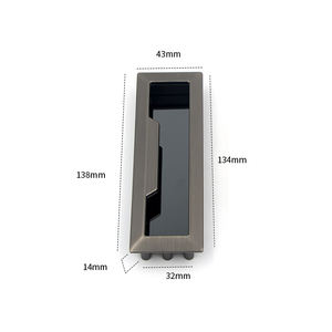Tiradores de dedo de cajón de armario empotrado oculto tiradores de puerta de Granero corrediza de bolsillo de montaje empotrado Rectangular manijas OEM ODM moderno - Product Image 5