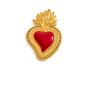 จี้รูปปีกหัวใจสไตล์โกธิค สแตนเลสสตีล สีทอง 18K สำหรับทำเครื่องประดับ DIY สร้อยคอ สร้อยข้อมือ ของขวัญ - Product Image 3