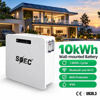 Batterie solaire résidentielle SOEC 10 kWh 48 V avec suralimentation 3000 W, prise en charge de l'empilage et de 8 connexions parallèles, compatible multi-marques, système LiFePO4