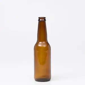 330ml חם למכור ענבר ברור ריק זכוכית בירה בקבוק עבור נוצץ יין אלכוהול מיץ משקאות עם מתכת כתר מכסה