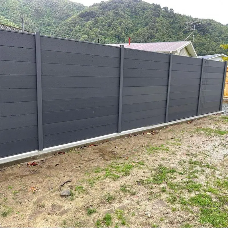 Fácil de instalar Outdoor Composite Madeira Plastic Fence Garden Privacidade Wpc Perimeter Fence Designs