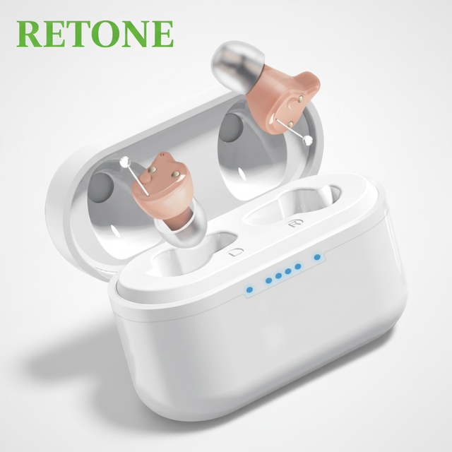China Retone Latest APP Control Wireless Connectivity TWS Digital Processing 16 Noise Cancelling Hearing Aids LED Battery