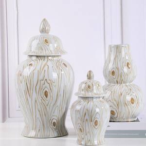 Jarrón de Jengibre de Alta Calidad para Decoración del Hogar, Jarrón de Cerámica Blanco Nórdico para Hotel, Jarrón de Porcelana para Flores, Decoración de Escritorio Interior - Product Image 2