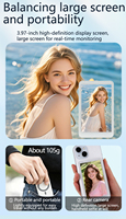 Projecteur d'écran portable sans fil pour affichage de selfie, écran tactile 3,97 pouces, résolution 800x480, fixation magnétique arrière pour téléphone portable