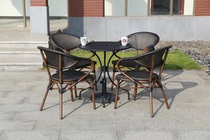 Bộ bàn ghế ngoài trời 4 chỗ ngồi bán chạy, thiết kế nhỏ gọn, chất liệu mây nhựa, nội thất ban công - Product Image 4