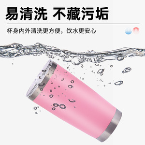 Gobelet isotherme en acier inoxydable 20 oz à double paroi, isolé sous vide, portable, pour les voyages et l'extérieur - Product Image 3