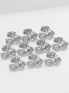 Nút hoa 22mm có thể giặt hợp kim kẽm với các điểm nhấn Rhinestone lấp lánh để trang trí hàng may mặc - Product Image 6