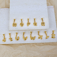 Accessoires pour femmes personnalisés, bijoux en acier inoxydable, lettres initiales plaquées or 18 carats, pendentif alphabet 26 lettres pour collier femme
