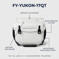 Glacière rigide la plus compacte de 15 L, personnalisée, en PE rotomoulé, durable, étanche, portable, isolée, antidérapante, avec maintien de la glace pendant 5 jours