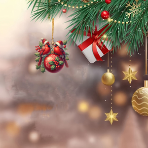 Décorations personnalisées pendentif arbre de Noël en acrylique, décorations d'ornements suspendus de Noël, pendentif de rétroviseur de voiture - Product Image 4