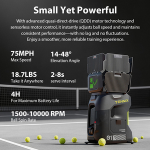 Máquina de Tenis Tenniix Basic Pro de Alta Calidad con Control por Voz AI y Seguimiento Automático, Equipo de Tenis para Entrenamiento de Jugadores y Clubes - Product Image 4