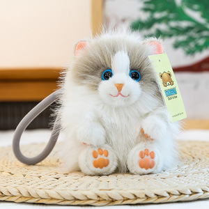 Peluche chat Ragdoll marron, simulation de qualité, <span class=keywords><strong>chaton</strong></span> mignon à longue fourrure, jouet en peluche, coussin, cadeau pour filles et amies, vente en gros - Product Image 4