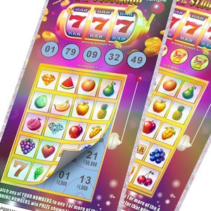 Billets de loterie à gratter à gain immédiat, revêtement personnalisé de haute qualité, logo, faible MOQ, carte à gratter pour loterie - Product Image 1