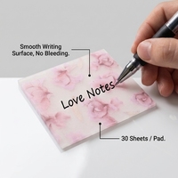 Bloc de Notas Adhesivo con Diseño Floral Rosa y Acabado Perlado