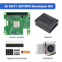 Kit de développement AI HAT+ 13/26 TOPS pour Raspberry Pi, module d'inférence en temps réel Hailo-8 avec dissipateur thermique en aluminium et ventilateur de refroidissement