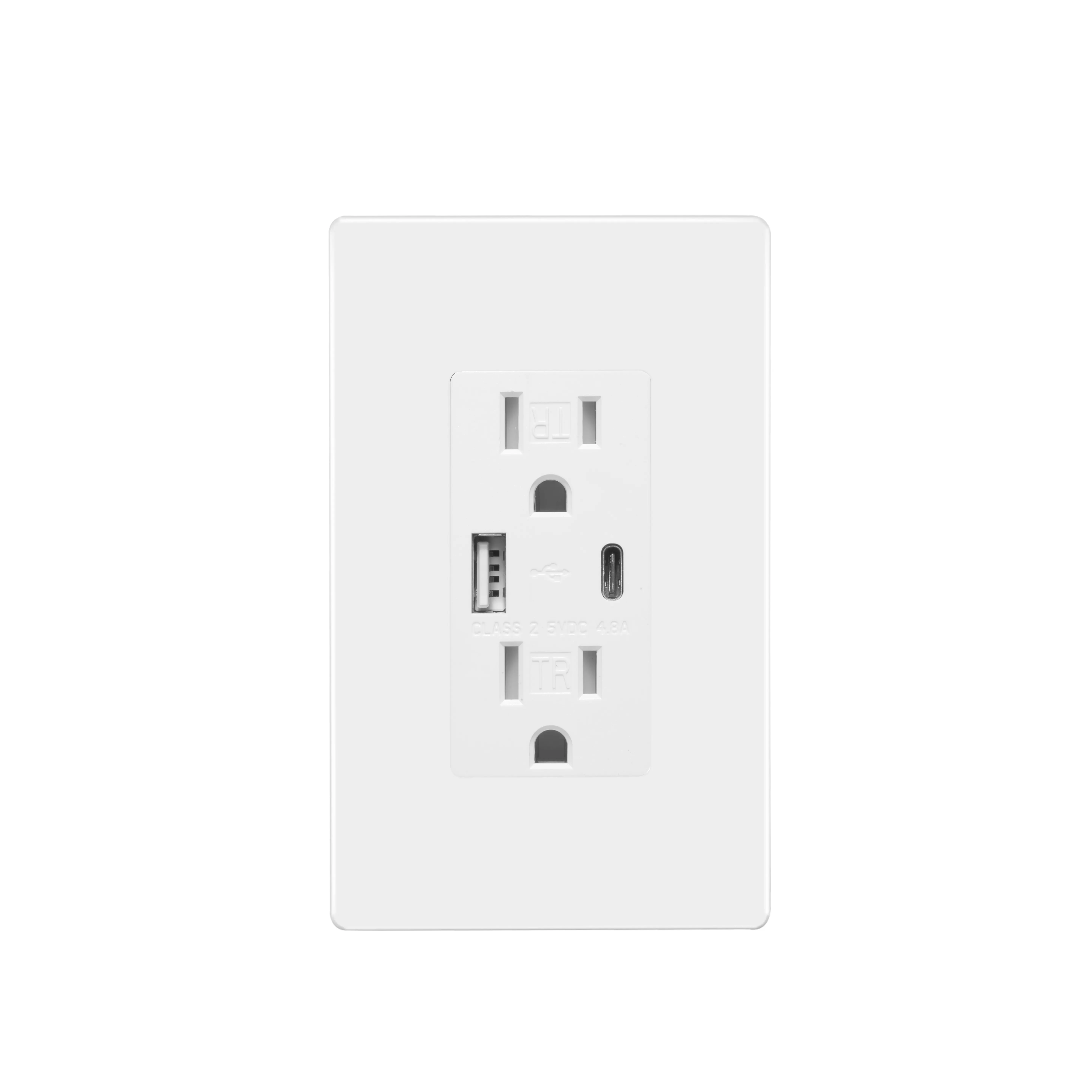 Suministros de equipos eléctricos para el hogar, Puerto tipo C, toma de corriente USB, enchufe de pared, Cargador usb, toma de corriente eléctrica