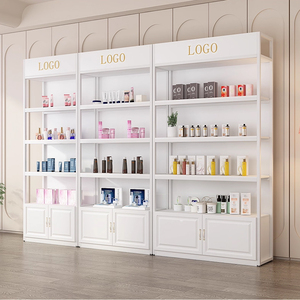 <span class=keywords><strong>Vitrine</strong></span> de présentation de cosmétiques sur pied personnalisée pour les magasins, en métal et en acier inoxydable - Product Image 5