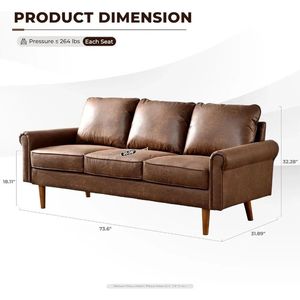 Sofá cama de tela con cubierta eléctrica comprimida de madera maciza, sofá de tela de microfibra de cuero moderno impermeable, sofás pequeños de 2 plazas - Product Image 4