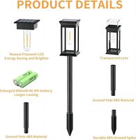 Lampes solaires pour allées extérieures, étanches, haute luminosité, LED blanc chaud, éclairage nocturne automatique, batterie rechargeable pour jardin
