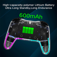 Nuevo Control Inalámbrico Transparente YLW con Bluetooth, Iluminación RGB, Motor de Vibración, Compatible con Switch Pro y Switch 2 para una Experiencia de Juego Óptima