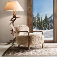 Fauteuil d'appoint moderne en tissu bouclé, style luxe discret, fauteuil lounge, canapé individuel, fauteuil en bois pour salon, chambre à coucher, maison moderne