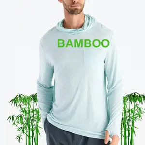 Sudadera con capucha de pesca para deportes al aire libre de bambú ligero para hombres y mujeres con logotipo personalizado de alta calidad OEM