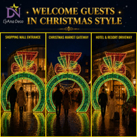 Arche lumineuse géante LED pour décoration de Noël, éclairage festif, entrée de centre commercial, sculpture lumineuse pour affichage en centre commercial