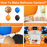 Kit d'arche de ballons de basket-ball de 18 pouces en gros, auto-gonflant, avec ballons en aluminium et en latex de haute qualité