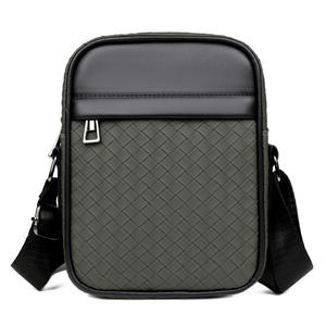Casual Woven Leather High-capacity <b>Men's</b> Shoulder Crossbody <b>Bag</b> Designer Luxury Handbags <b>Sling</b> Business <b>Sling</b> HandBags for <b>Men</b> - Product Image 1