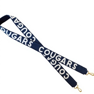 Trendy SMU Embroidered Red <b>Lanyard</b> Design Rectangular Shape Stylish Handmade <b>Polyester</b> Durable Metal Hooks Woman Letters Theme - Product Image 2