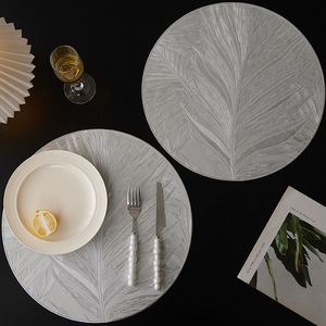 Sets de table de luxe style hôtelier, ronds, résistants à la chaleur, imperméables, protection de table, faciles à nettoyer, cuivre, or, argent - Product Image 3