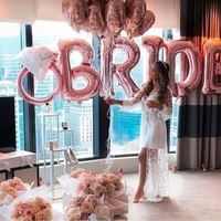 5 ballons en aluminium doré rose de 32 pouces en forme de lettres pour mariée, pour décorations de mariage, Saint-Valentin et de remise de diplôme - Durables
