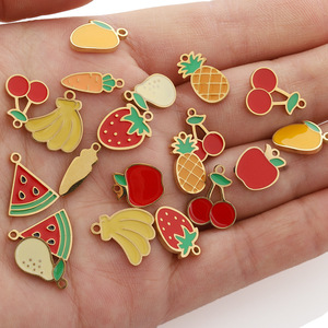 Pendentif fruit en acier inoxydable, breloque émaillée 3D pour la fabrication de bijoux, accessoires DIY - Product Image 3