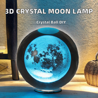 Lampe de nuit boule de cristal 3D très populaire, décoration d'intérieur, lune sculptée DIY pour la guérison, cadeau pour enfants