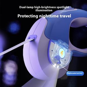 Correa de perro luminosa retráctil automática para perros pequeños y medianos, patrón sólido, cadena de cuerda para caminar para mascotas, suministros de salida de peluche - Product Image 3