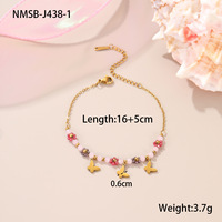 Bracelet à fleurs perlées MECYLIFE, fait main, en acier inoxydable, style vacances, bijoux pour femmes, cadeau, vente en gros