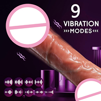 Erwachsenen-Sexspielzeug Dildo Weiblicher Silikon-Elektrodildo Masturbator 9-Frequenz-Vibration Heizung Schwingende Stoßmaschine