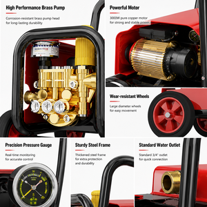 Nettoyeur haute pression portable électrique T20A 1800Psi/120Bar 220V pour lavage de voiture, garage et véhicule - Product Image 3