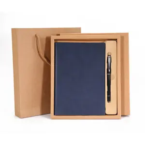 A5 notebooks customizable high quality wholesale notebook gifr set leather notebook with pen