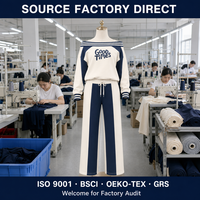 Ensemble de survêtement personnalisé pour femme, sweat-shirt et pantalon large, color block, décontracté, OEM ODM Factory