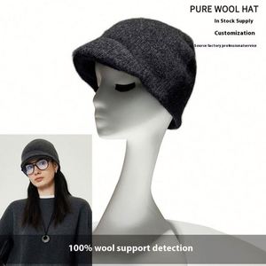 Double Layer Merino Wool <b>Hat</b> Thickened Autumn Winter Women's Ear Protection Ivy <b>Hat</b> - Product Image 2