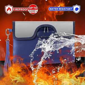 CUSTOM Fireproof and Waterproof Money Pouch Locking <b>Document</b> Bag for <b>Travel</b> Filing - Product Image 5