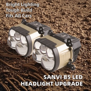 Sanvi B5 3 pouces Projecteur de phare de voiture Bi-LED avec lentille bleue, Système d'éclairage automobile 12V 6000K, Amélioration de phare - Product Image 2