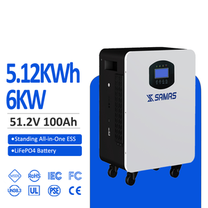 ระบบจัดเก็บพลังงานออลอินวัน <span class=keywords><strong>6kW</strong></span> 5.12kWh 51.2V 100Ah ใช้เซลล์ LiFePO4 เกรด A อายุการใช้งาน 8000 รอบ รับประกัน 5 ปี มาตรฐาน IP65 ได้รับการรับรอง CE UL - Product Image 1
