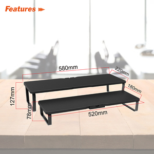 Soporte de <span class=keywords><strong>Monitor</strong></span> <span class=keywords><strong>Vertical</strong></span> portátil, elevador de doble <span class=keywords><strong>Monitor</strong></span> para ordenador de madera, otros accesorios de ordenador con gestión de cables - Product Image 3